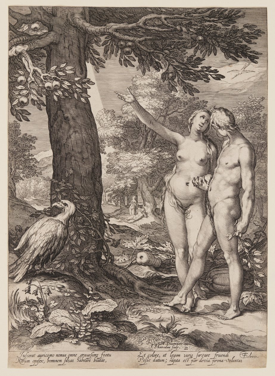 Adán y Eva ante el Árbol del Conocimiento, de Historia de los primeros padres del hombre de Jan Saenredam
