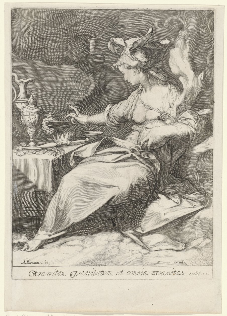 Allegorie op de vergankelijkheid (Vanidad) Vanidad, vanidad y toda vanidad (título sobre objeto) de Jan Saenredam