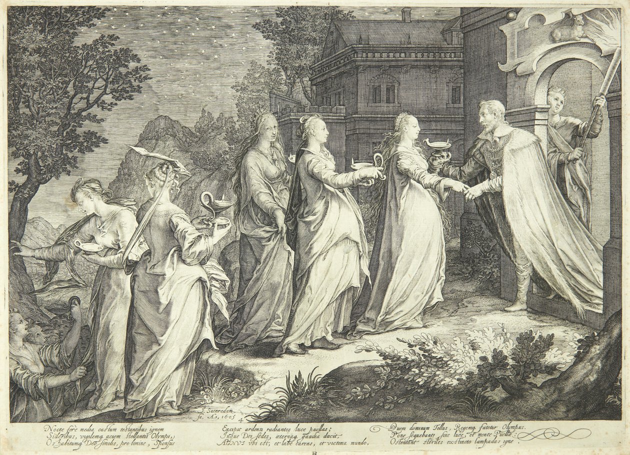 Las vírgenes prudentes recibidas por el Señor de Jan Saenredam