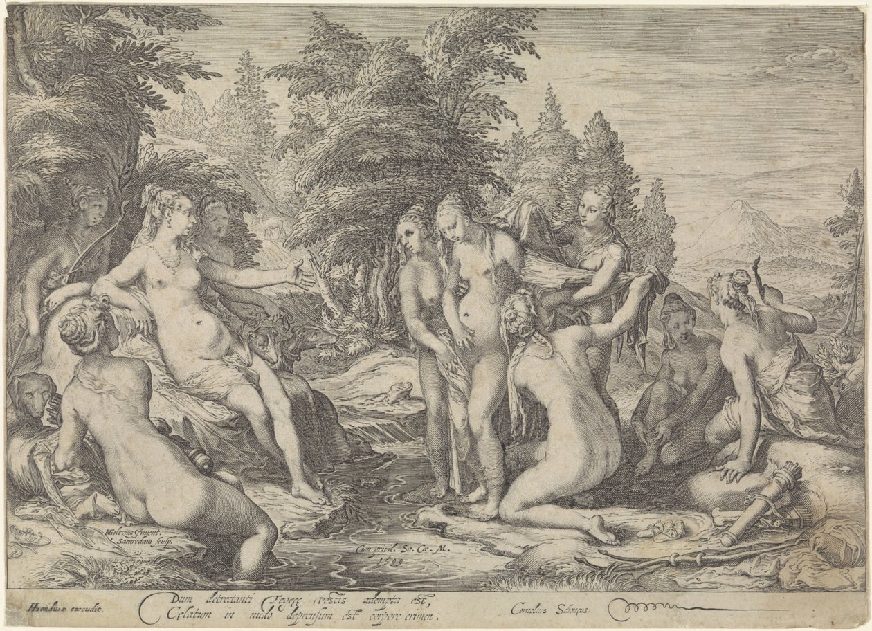 Diana descubre el embarazo de Calisto. de Jan Saenredam