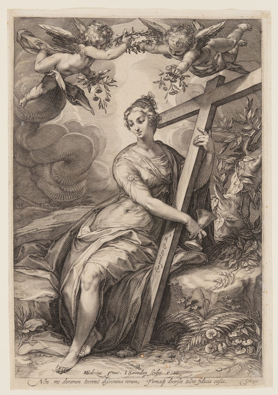 La fe, de las Tres Virtudes Cardinales de Jan Saenredam