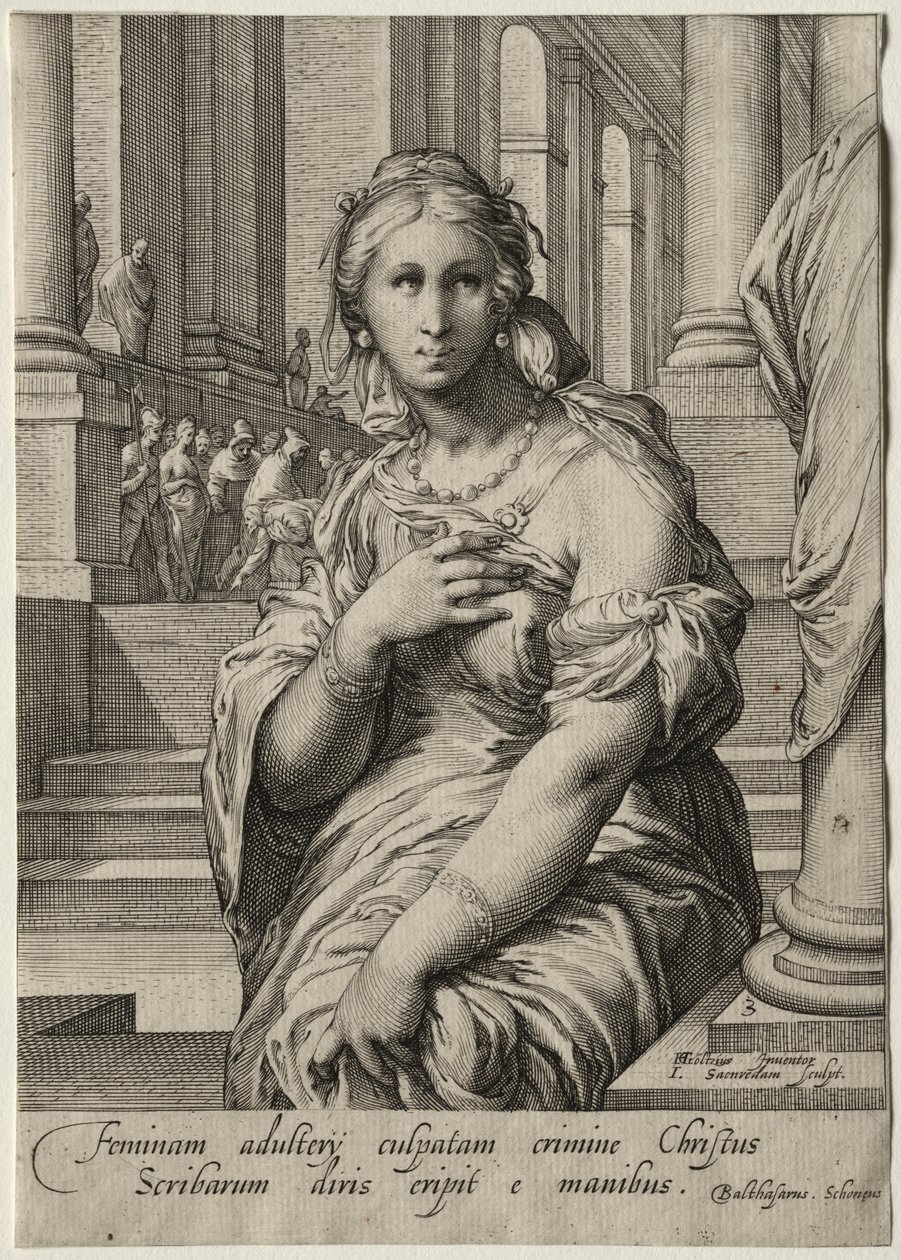 Heroines of the New Testament:  The Woman Taken in Adultery de Jan Saenredam