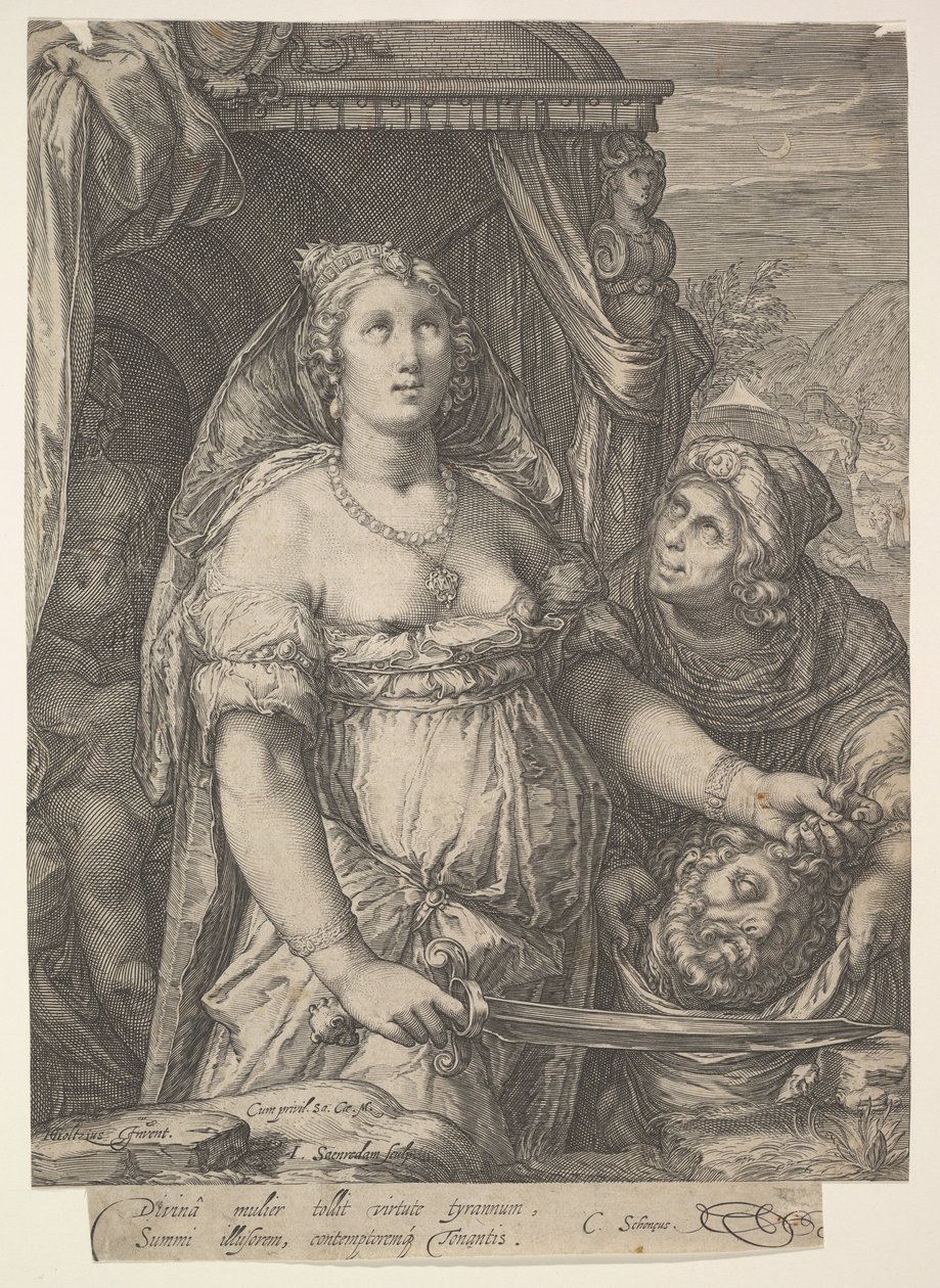 Judith y la cabeza de Holofernes, 1575-1607 de Jan Saenredam