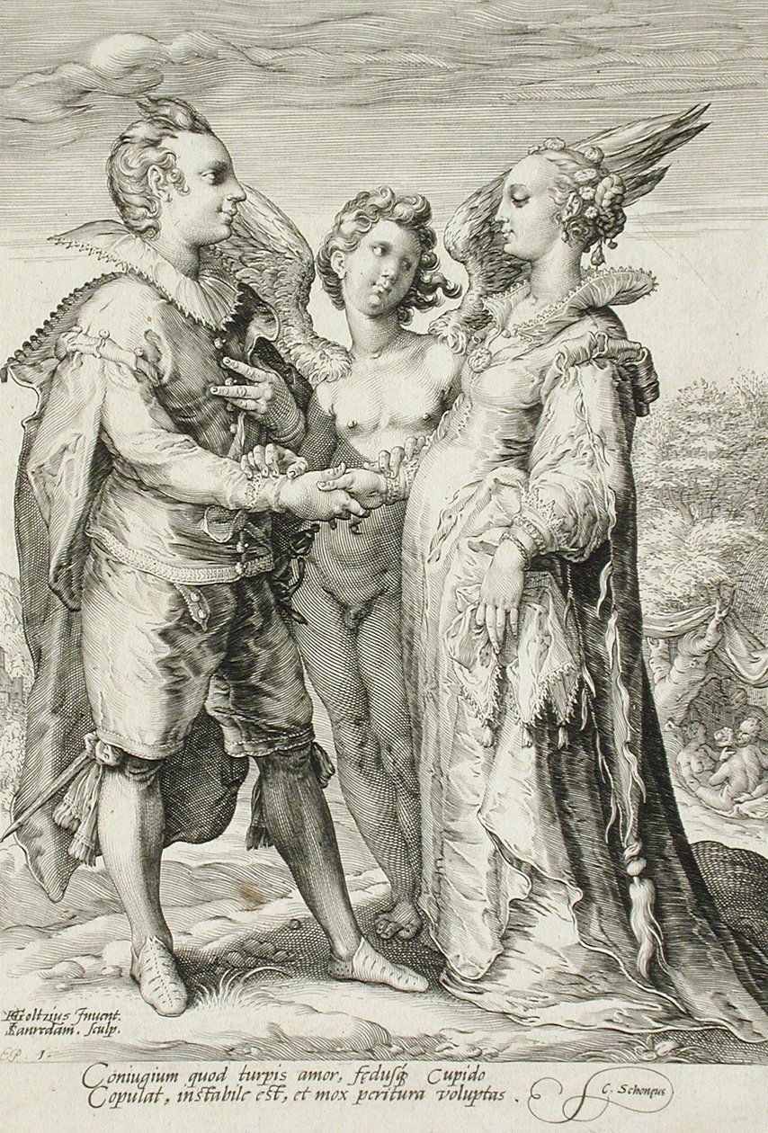 Matrimonio por Placer, Placa 1 de La Trilogía del Matrimonio, c.1594 de Jan Saenredam