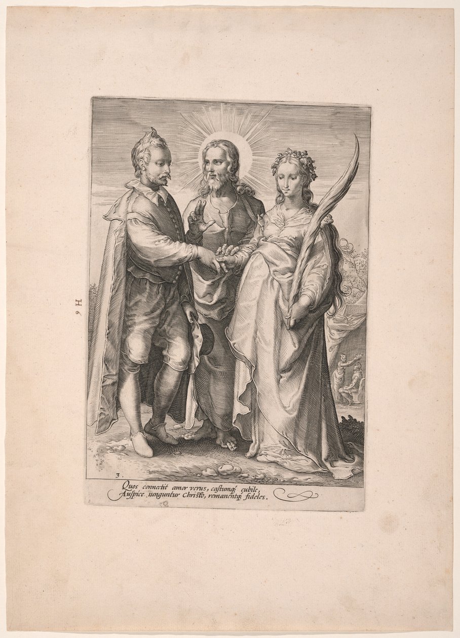 Matrimonio por amor espiritual, de Tres tipos de matrimonios de Jan Saenredam