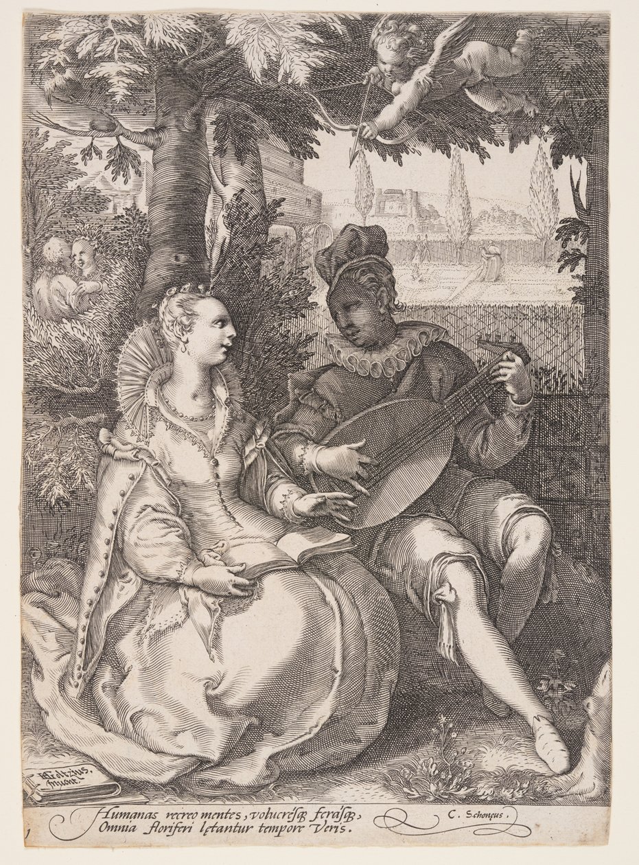 Primavera (Pareja de músicos), de Las cuatro estaciones de Jan Saenredam