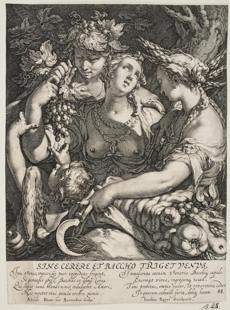 La alianza de Venus con Baco y Ceres de Jan Saenredam