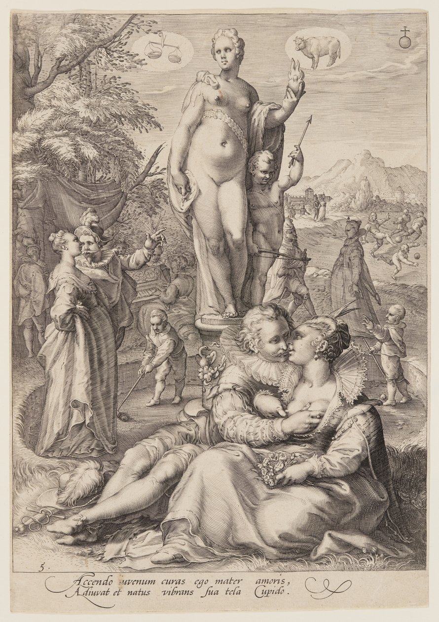 Venus preside el reino del amor, de Siete dioses planetarios de Jan Saenredam