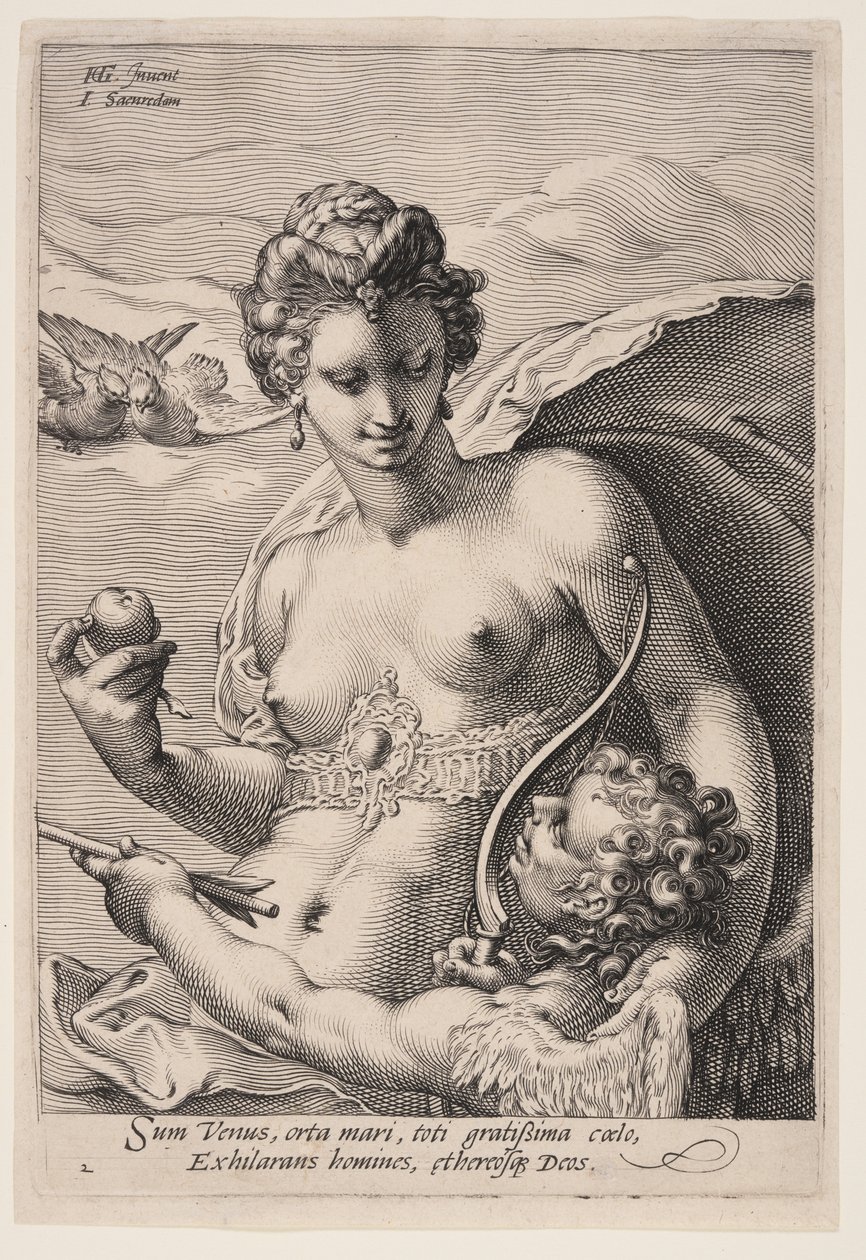Venus y Cupido, de Tres diosas de Jan Saenredam