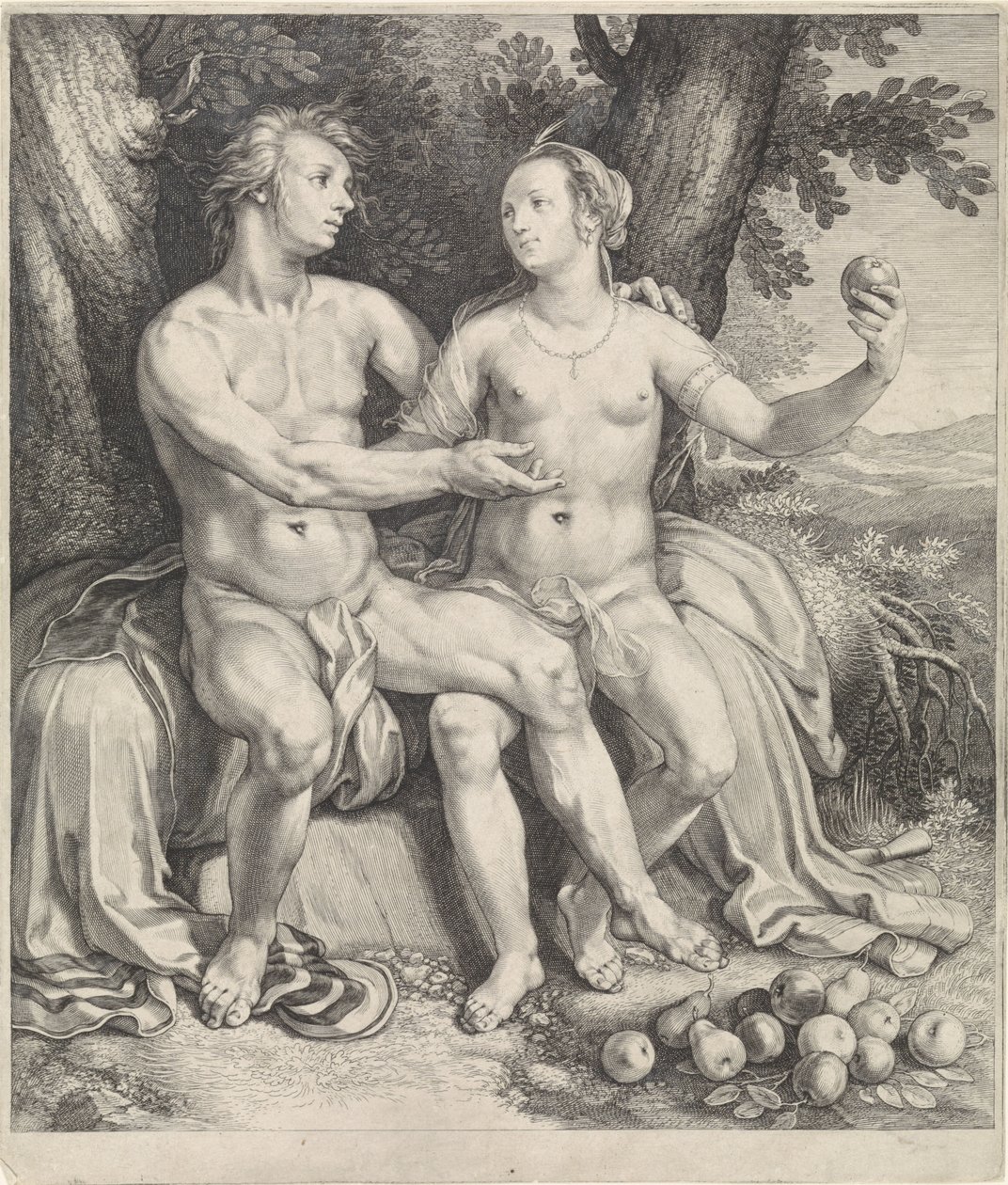 Vertumnus en Pomona de Jan Saenredam