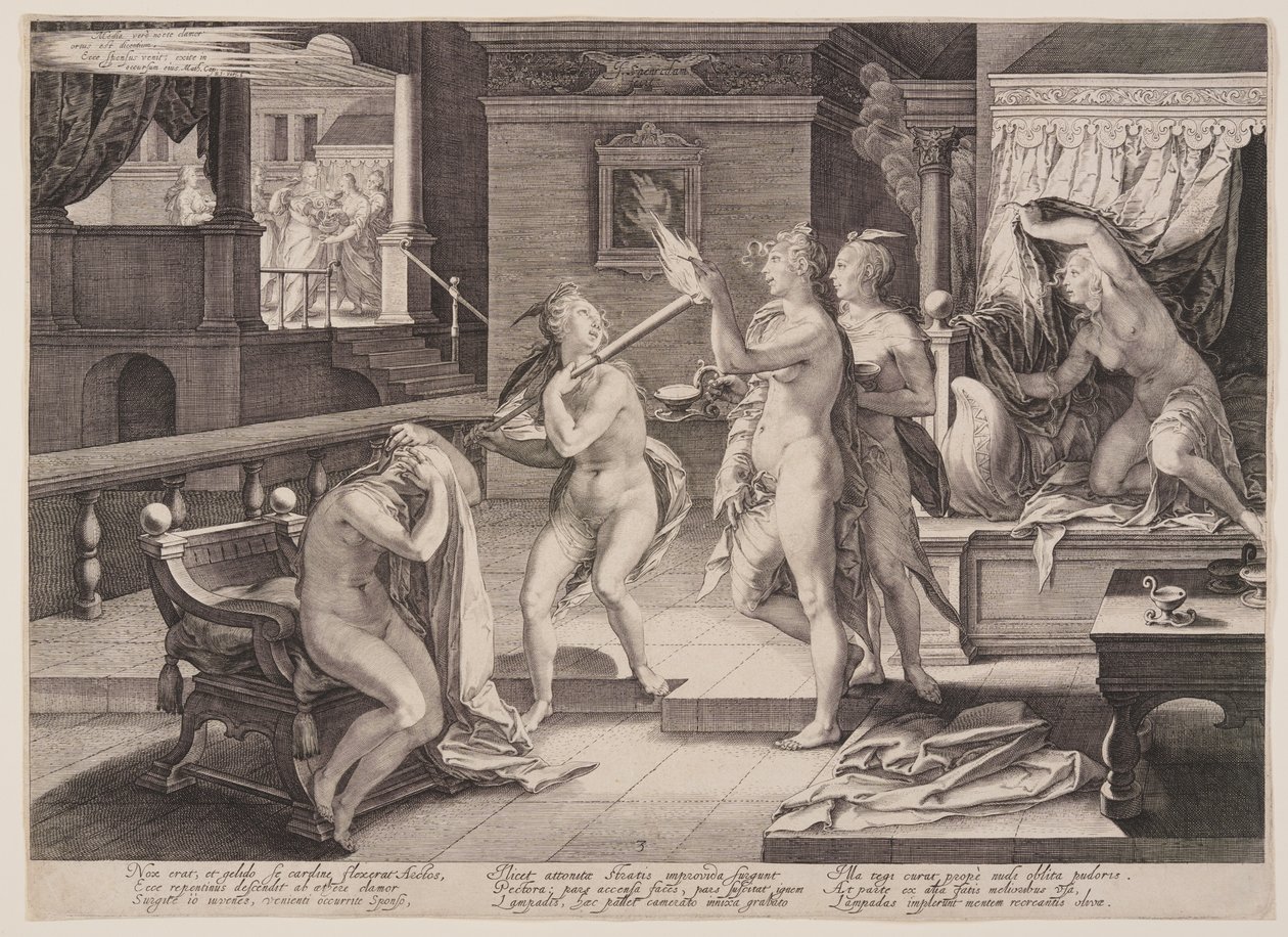 Vírgenes recibiendo sus lámparas, de la parábola de las vírgenes sabias e insensatas de Jan Saenredam