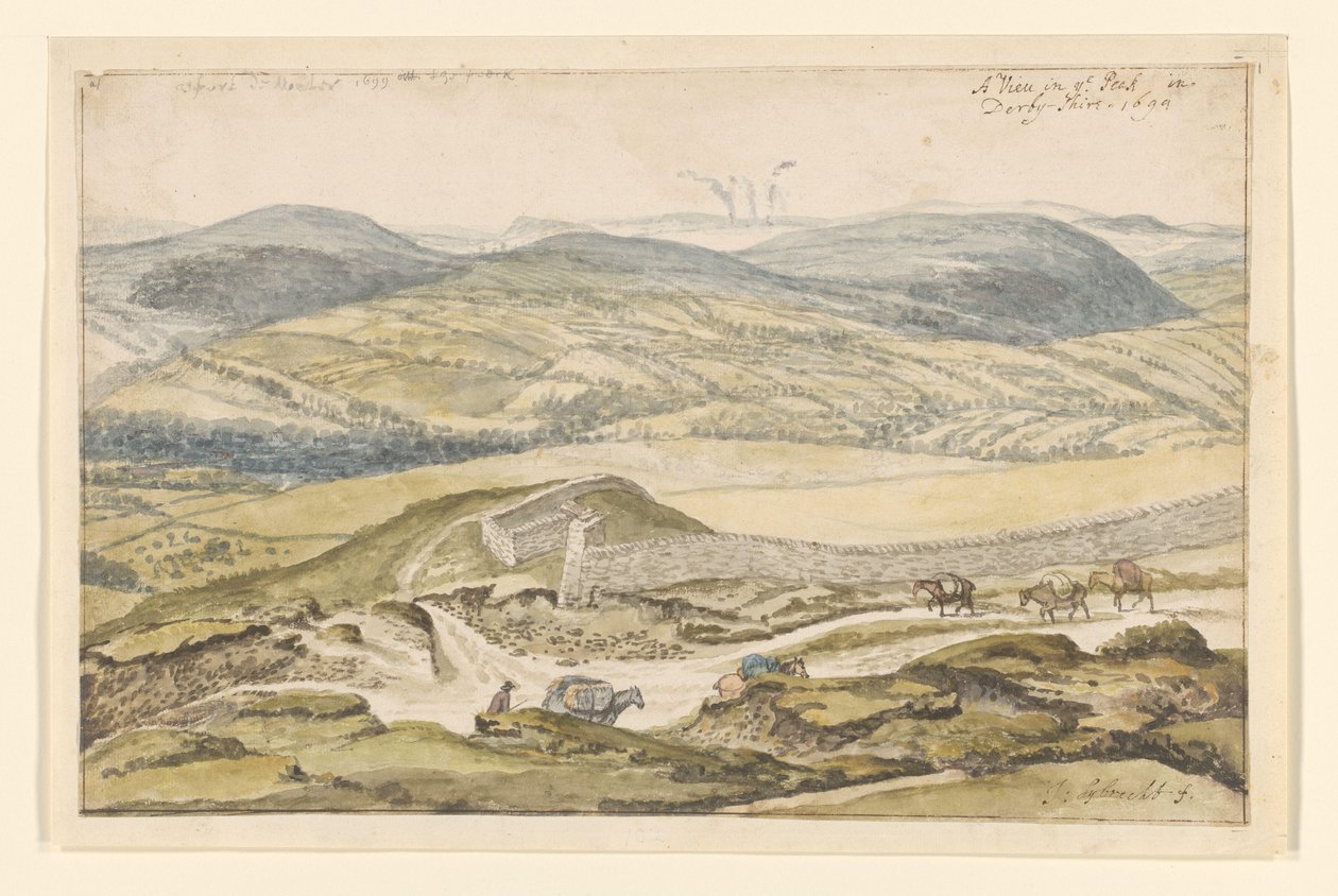 Vista de las montañas de High Peak en Derbyshire de Jan Siberechts