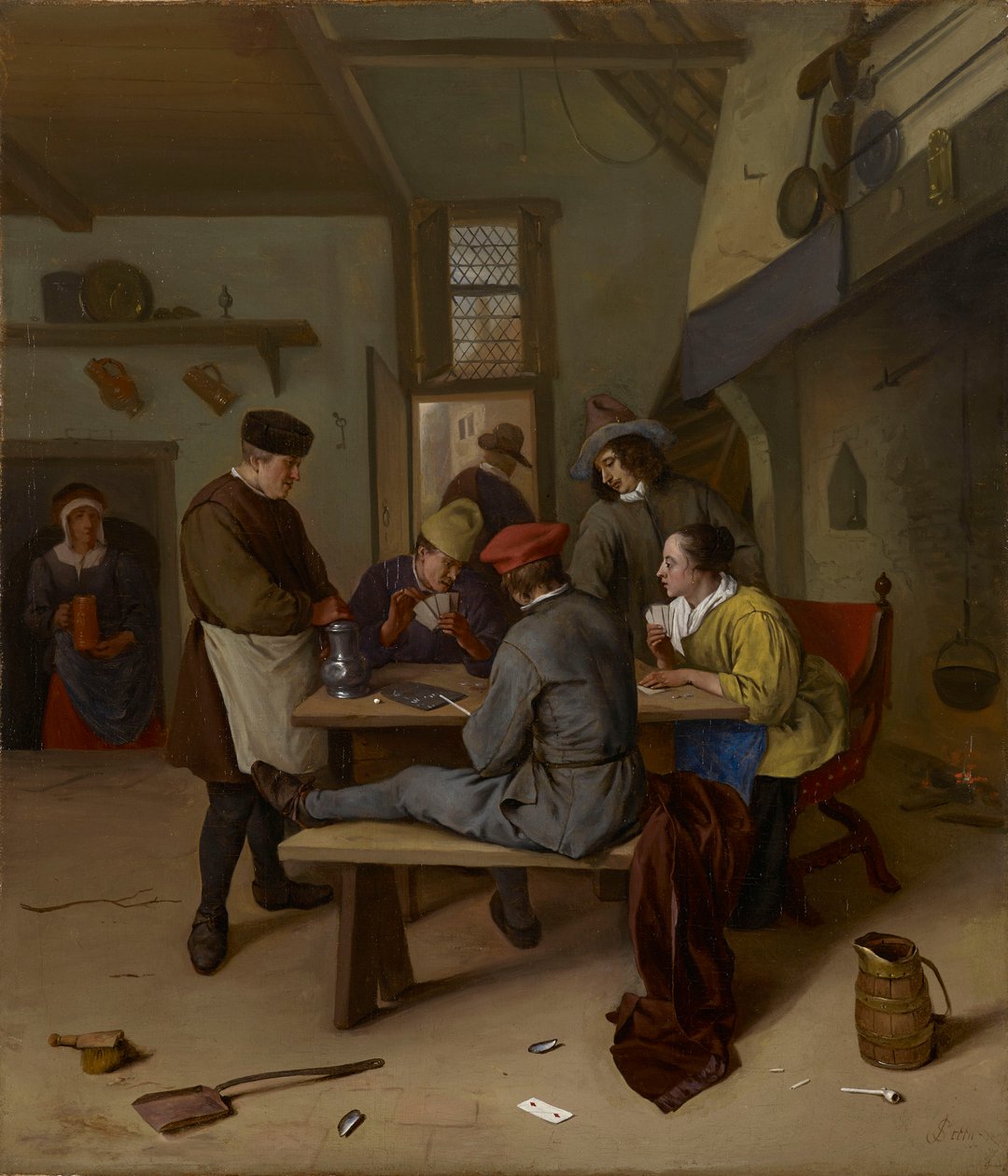 Jugadores de cartas en una taberna de Jan Steen