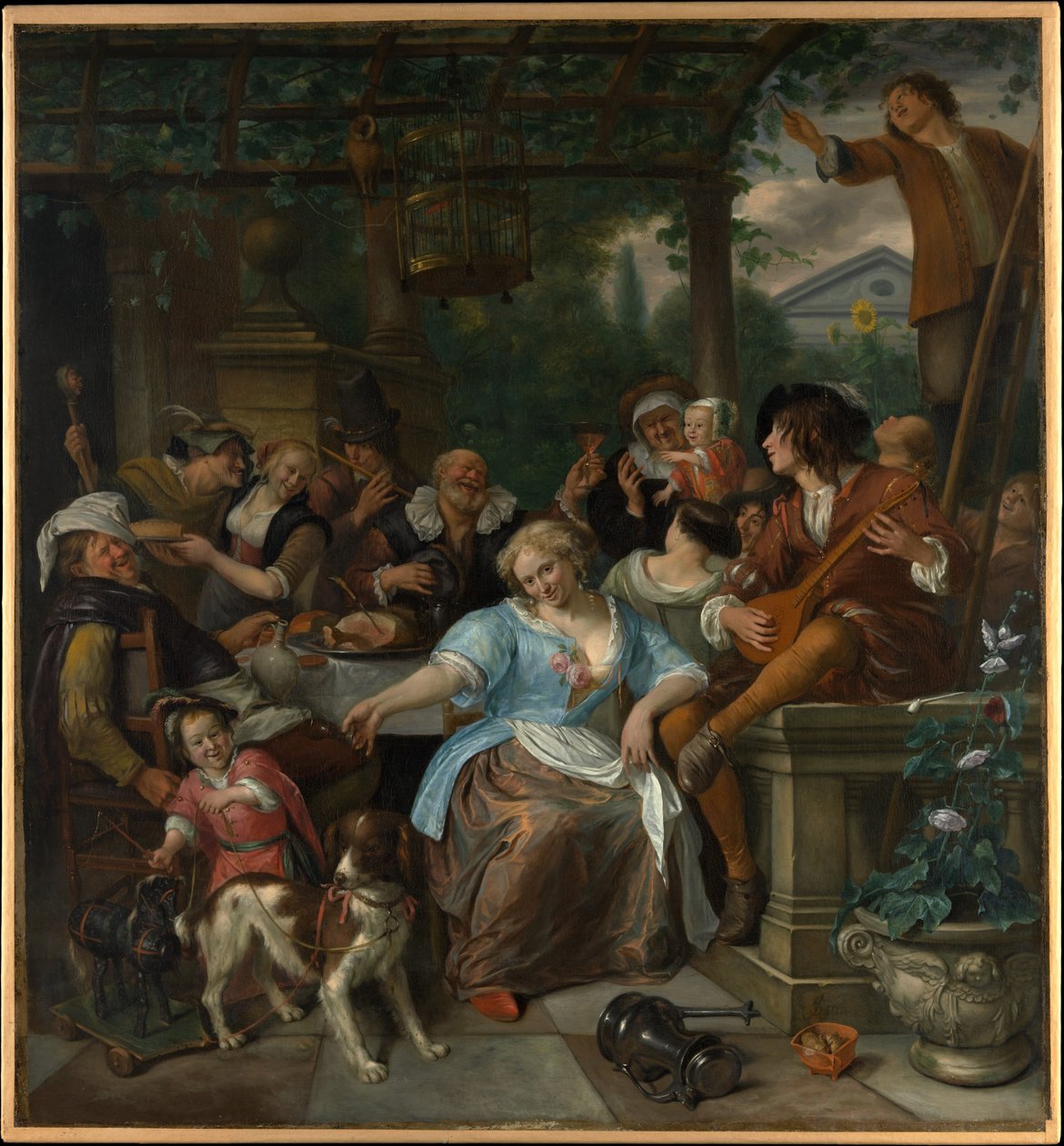 Alegre compañía en una terraza de Jan Steen