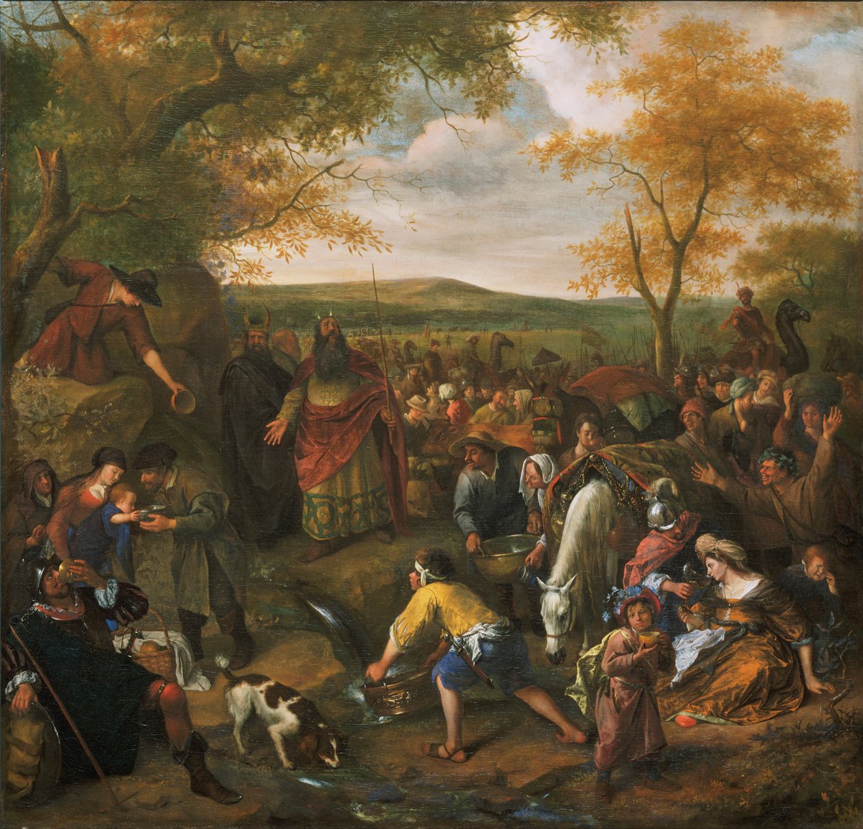 Moisés golpea la roca de Jan Steen