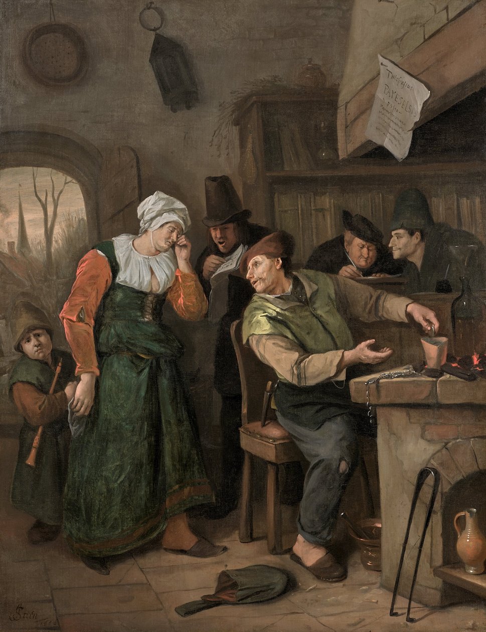 El alquimista y su mujer llorona de Jan Steen