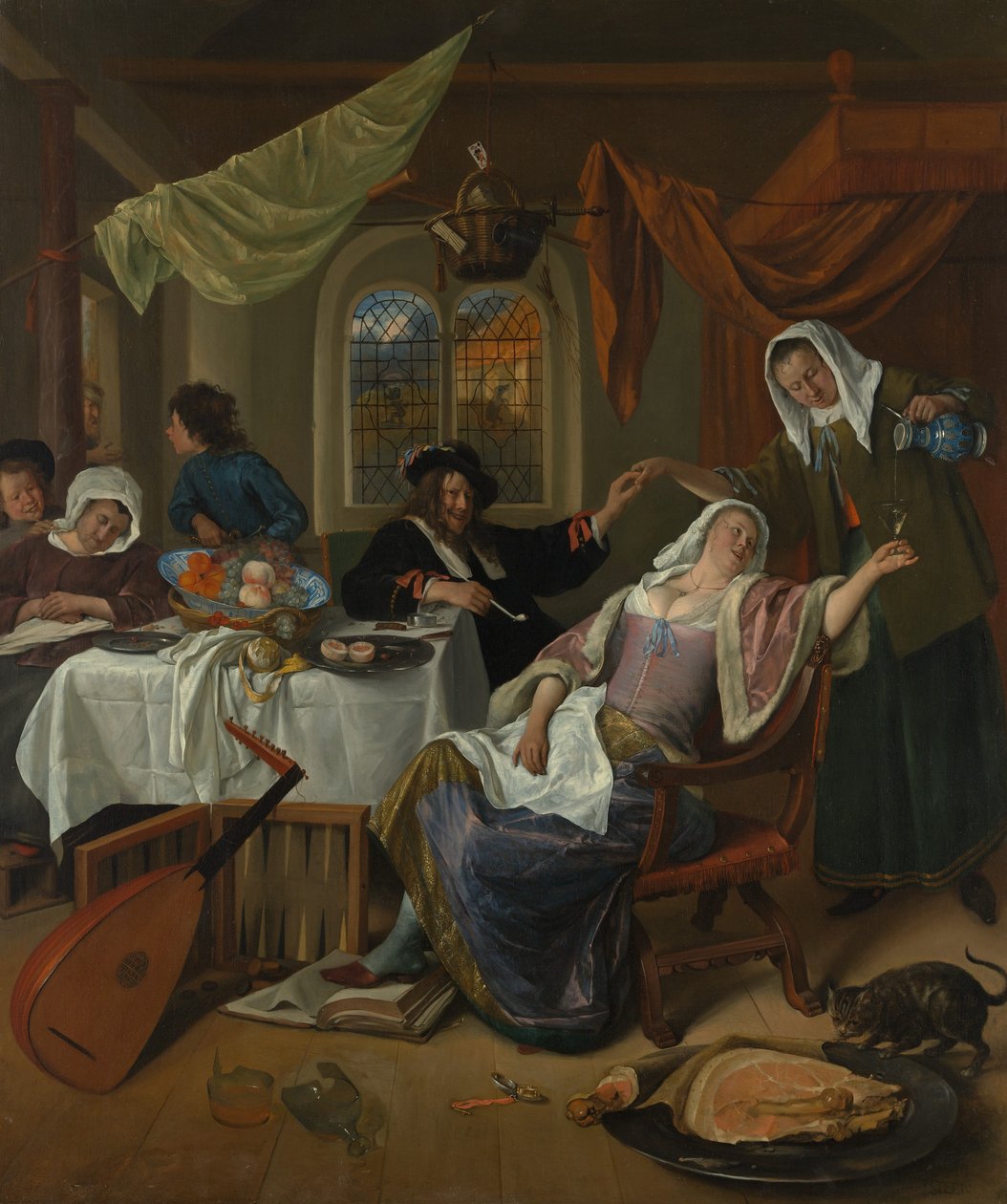 El Hogar Disoluto, ca. 1663-64 de Jan Havickszoon Steen