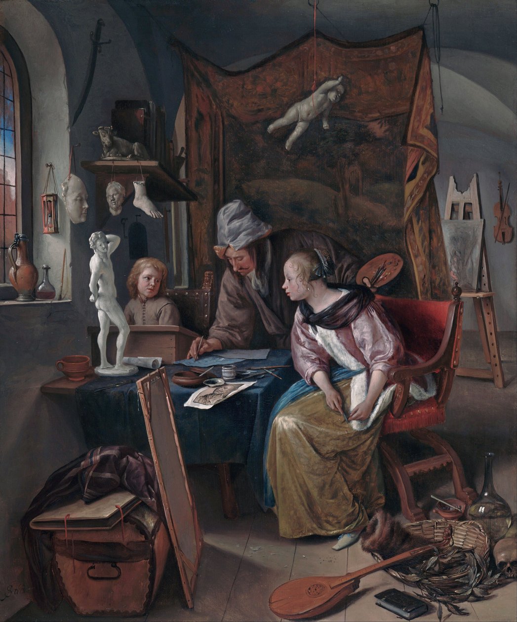 La lección de dibujo de Jan Steen