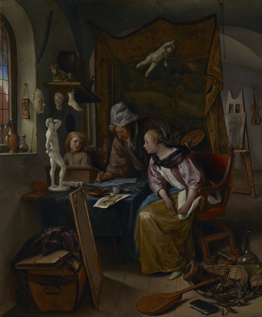 La lección de dibujo de Jan Steen