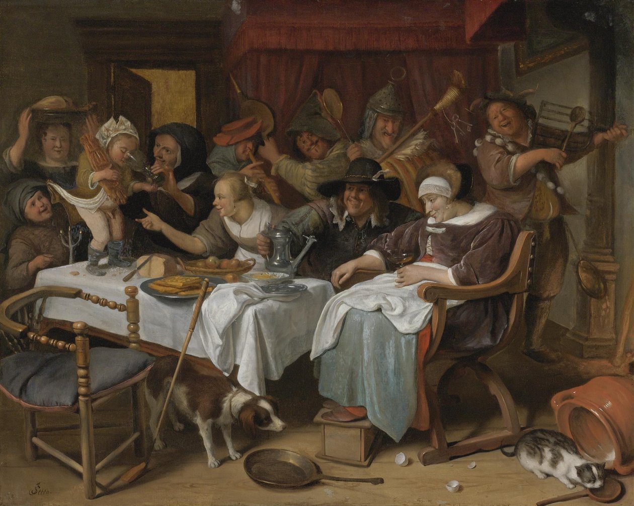 Noche de Reyes: el rey bebe de Jan Steen