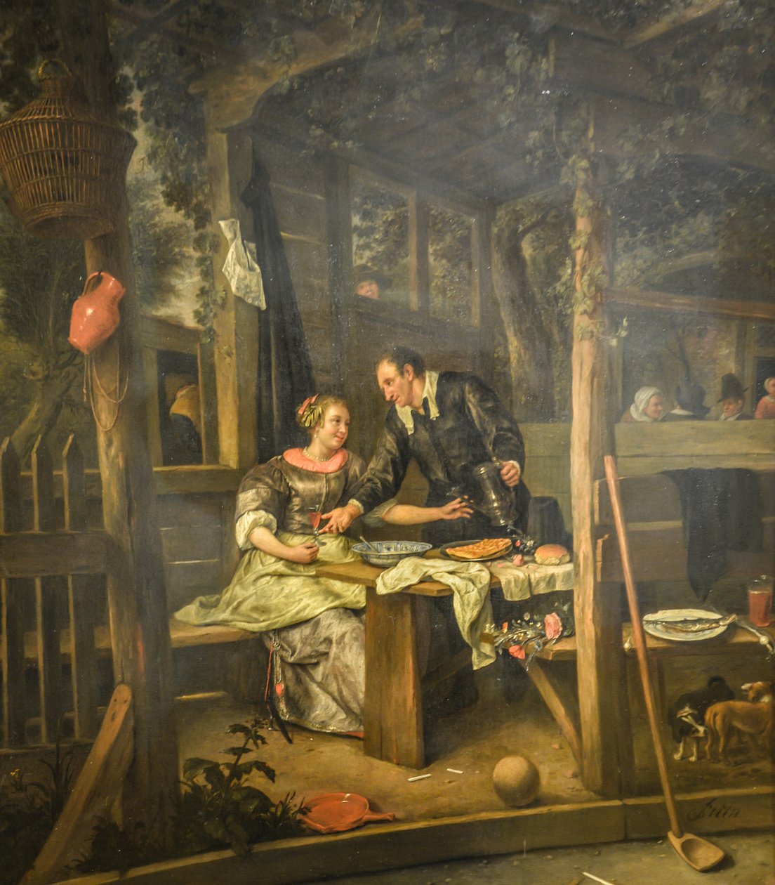 Dos amantes bajo un cenador de Jan Steen