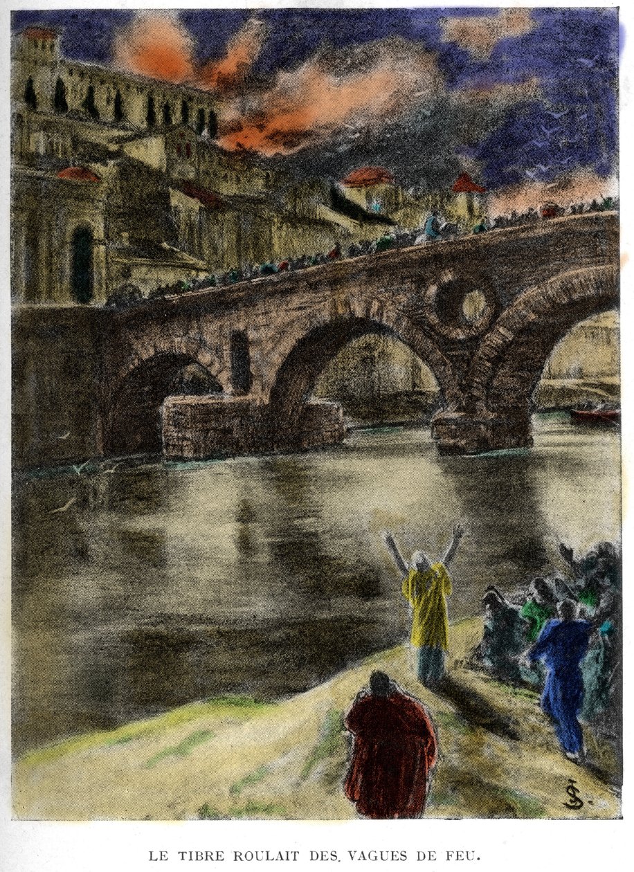 El Tíber (Tevere) rodaba olas de fuego de Jan Styka