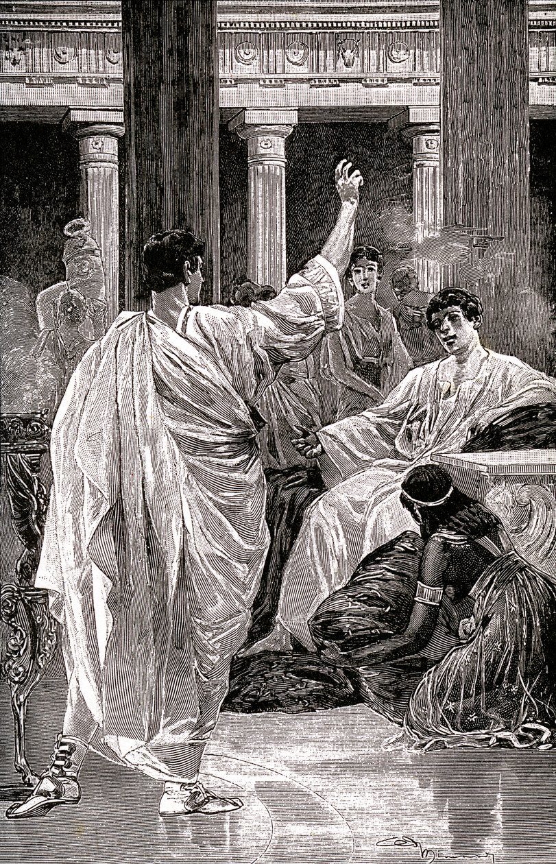 Vinicius frente a Petrone, c.1900-20 (ilustración) de Jan Styka