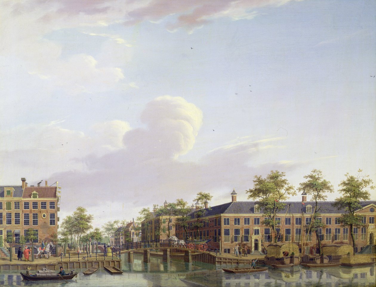 Las casas de caridad en el río Amstel, Ámsterdam de Jan Ten Compe