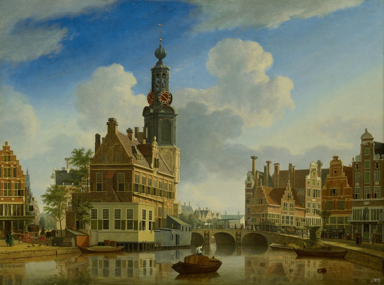La Torre Munt vista desde Singel, 1751 de Jan Ten Compe