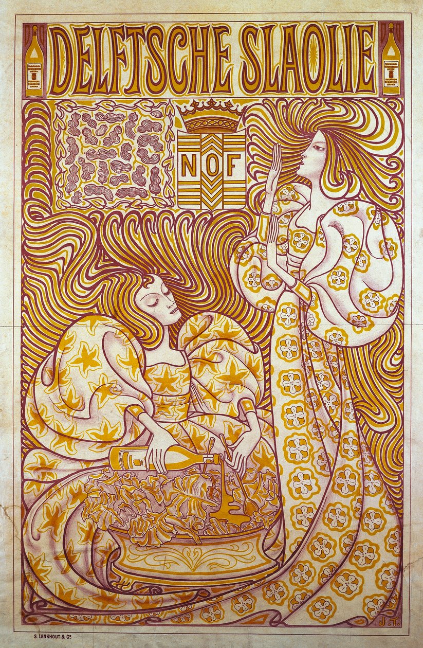 Delftsche Slaolie, cartel publicitario para aderezo de ensaladas de Jan Toorop