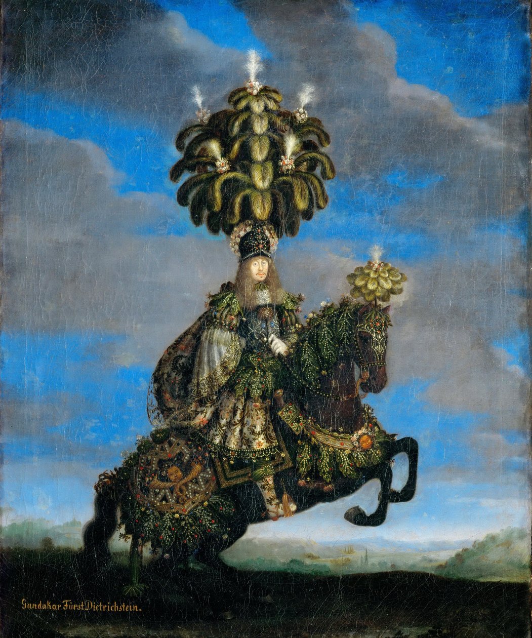 Gundakar, Príncipe Dietrichstein 1623-1690 en un traje para un ballet ecuestre, 1667 de Jan Thomas