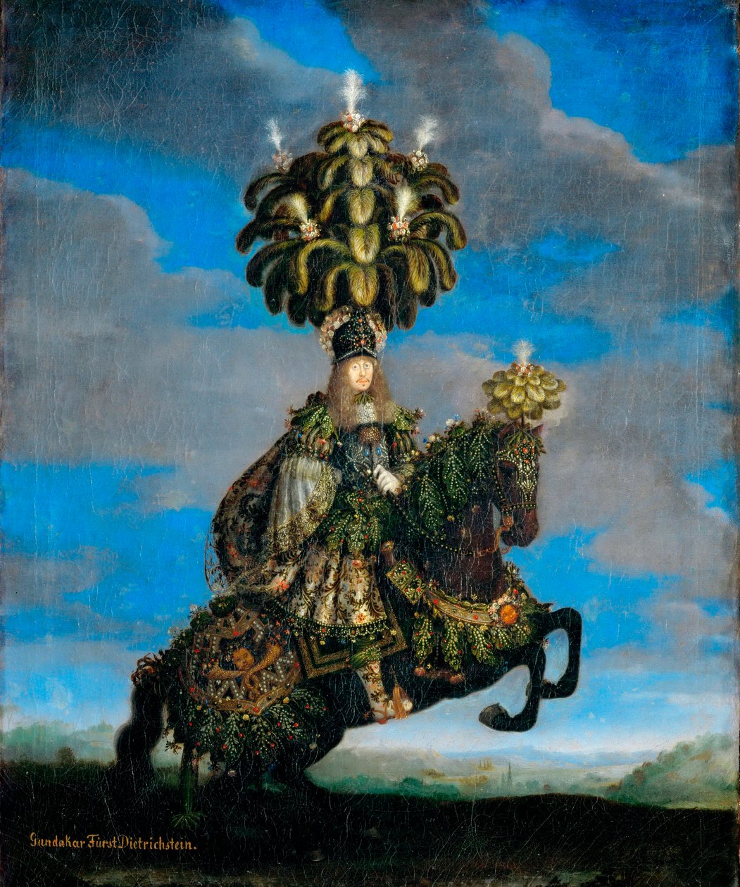 "Portrait de Ferdinand Joseph (1636-1698), prince de Dietrichstein, Gundakar de Dietrichstein en costume de ballet equestre" (Gundakar, príncipe Dietrichstein (1623-1690) en traje de ballet a caballo) Peinture de Jan Thomas van Ieperen (1617-1678) de Jan Thomas van Ieperen