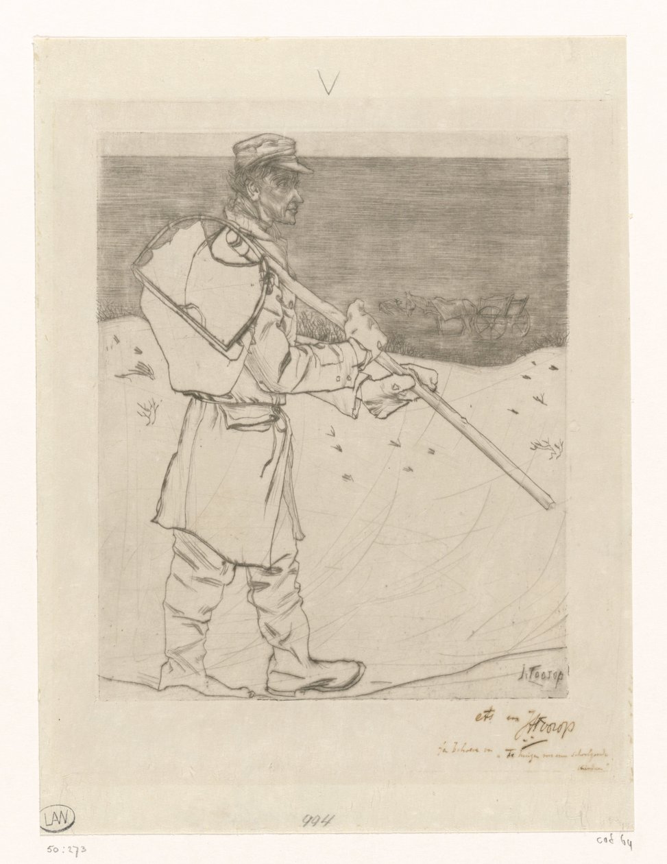 Pescador de conchas con red en la playa cerca de Katwijk aan Zee
El mariscador (título original) de Jan Toorop (signed by artist)