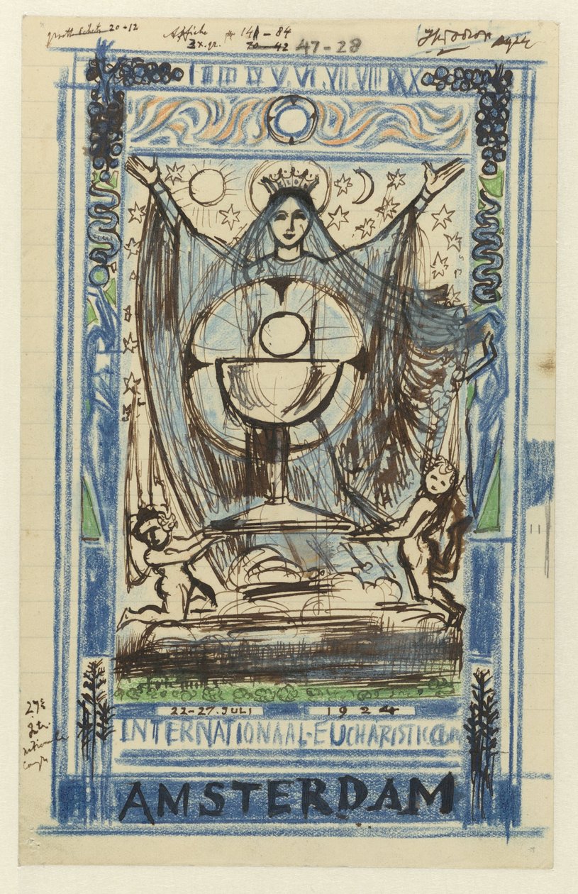Diseño de un cartel para el Congreso Eucarístico Internacional celebrado en Amsterdam del 22 al 27 de julio de 1924 de Jan Toorop