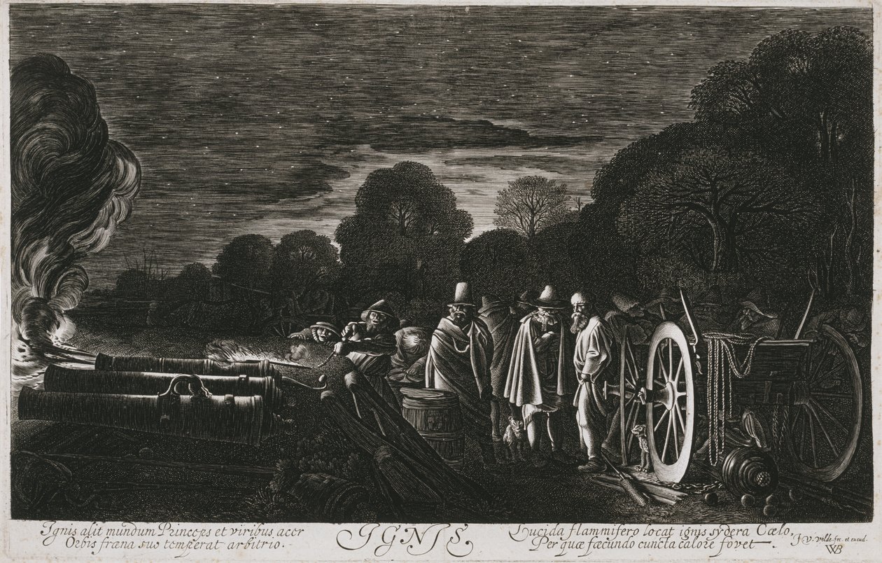 Los Cuatro Elementos, Fuego (Ignis), c. 1614-1622 (grabado) de Jan Van de II Velde