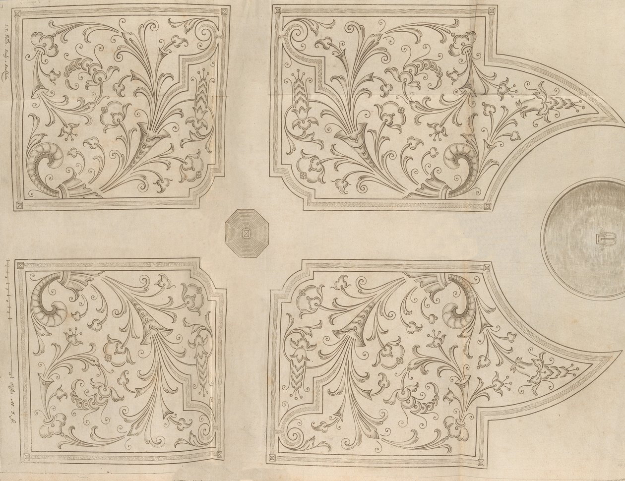Diseño para una fuente y cuatro parterres cuadrados para un jardín de recreo, 1651 de Jan Van de Velde