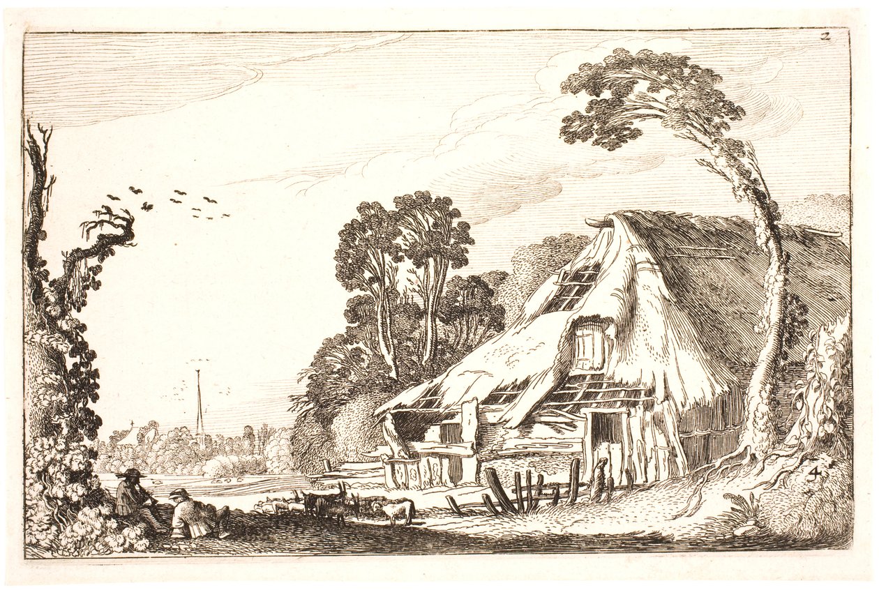 Paisaje con un granero en ruinas de Jan Van de Velde