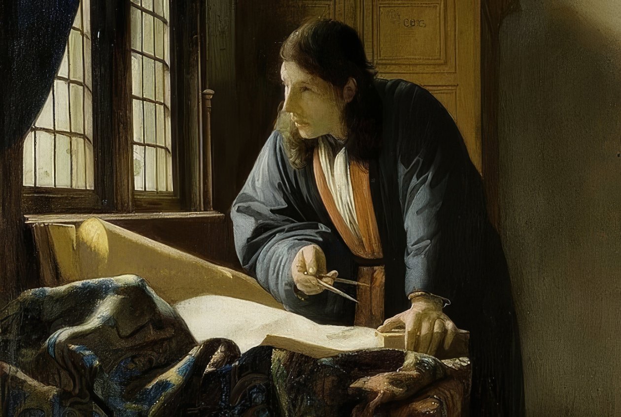 El geógrafo (detalle), 1669 de Jan Vermeer van Delft