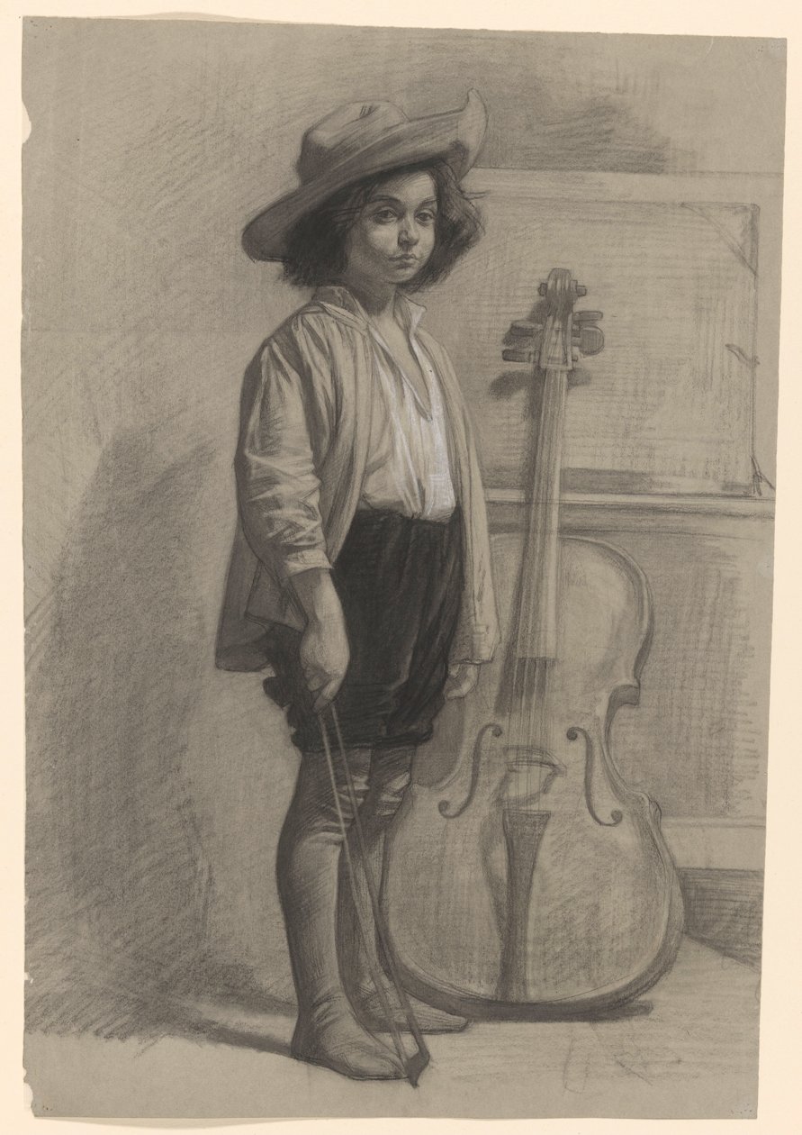 Niño junto a un violonchelo de Jan Veth