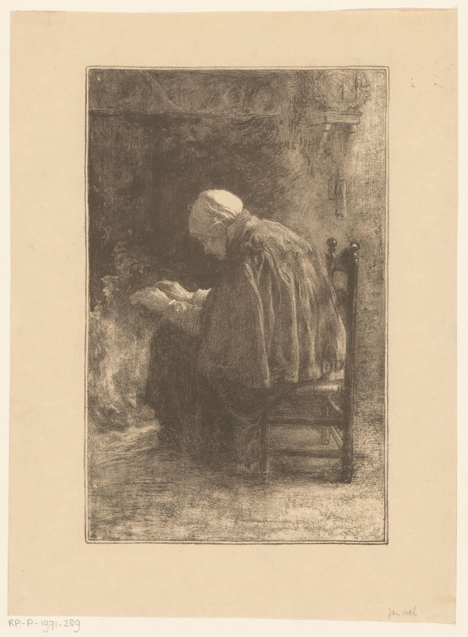 Anciana junto a la chimenea de Jan Veth