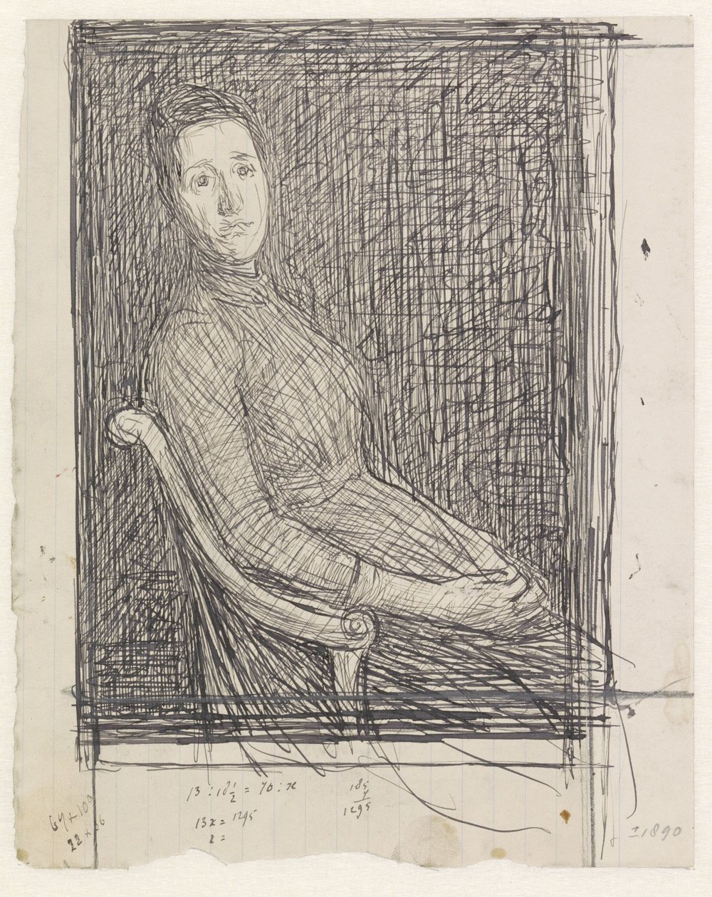 Retrato de Anna Dorothea Veth-Dirks, sentada a la derecha de Jan Veth