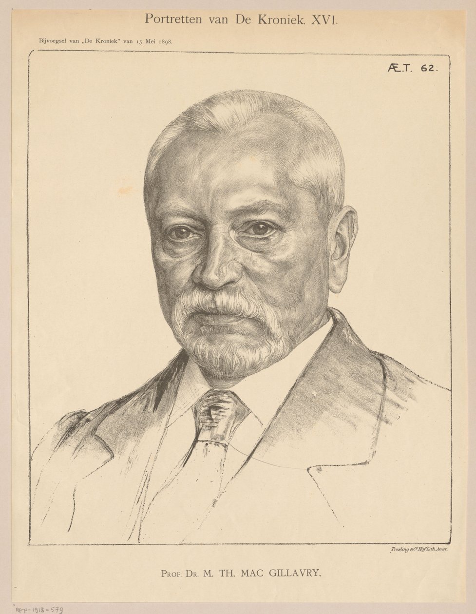 Retrato de Theodorus Hendrik Mac Gillavry a los 62 años de Jan Veth