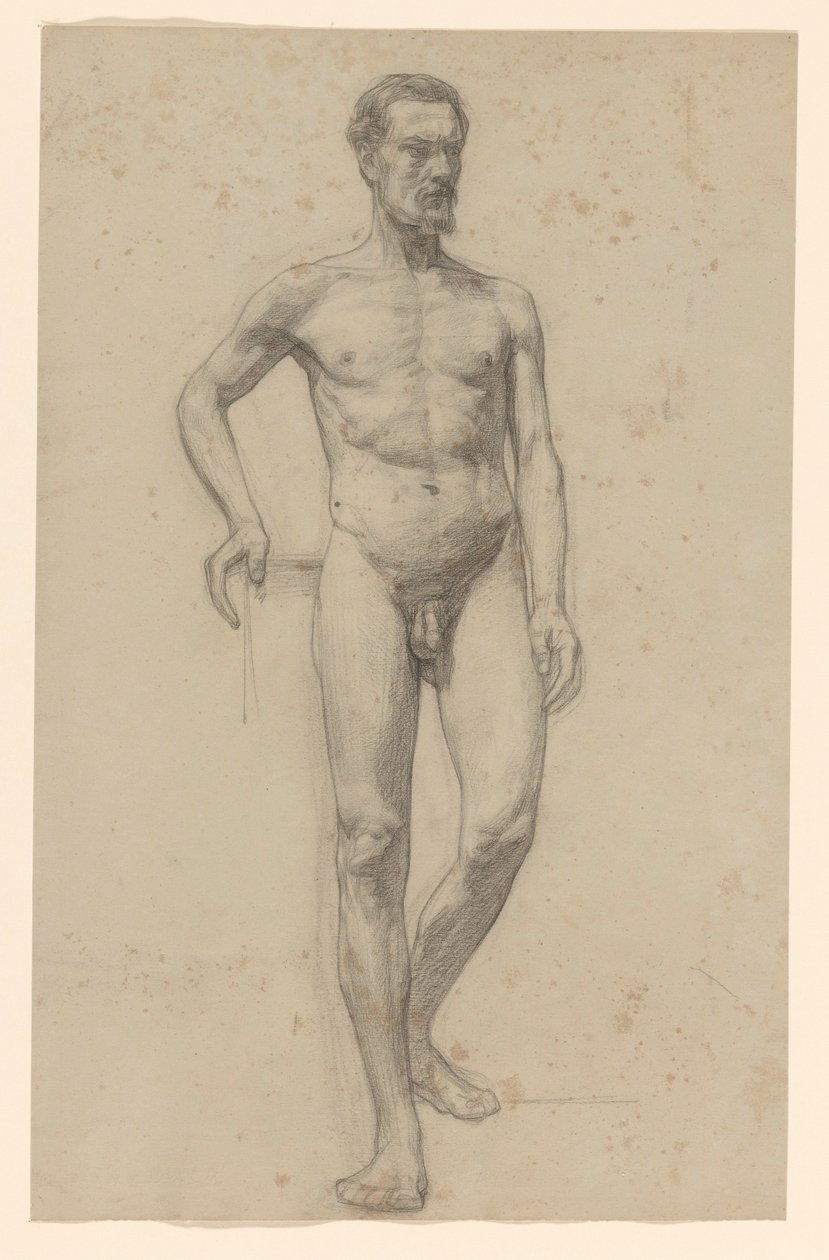 Desnudo masculino de pie, visto de frente de Jan Veth