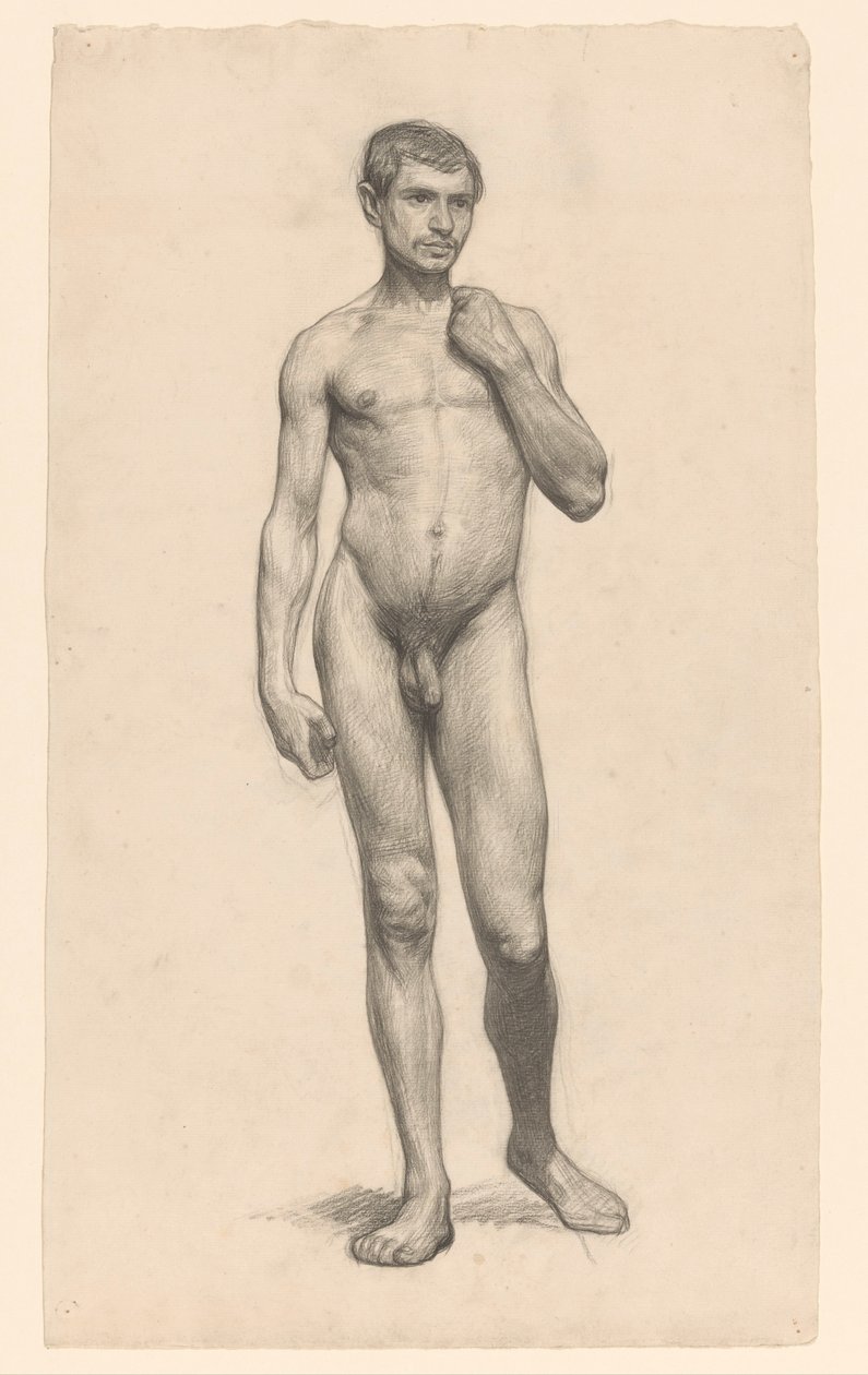 Desnudo masculino de pie, visto de frente de Jan Veth