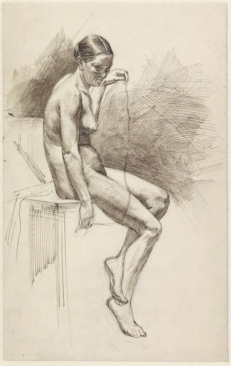 Estudio de desnudo femenino sentado de Jan Veth