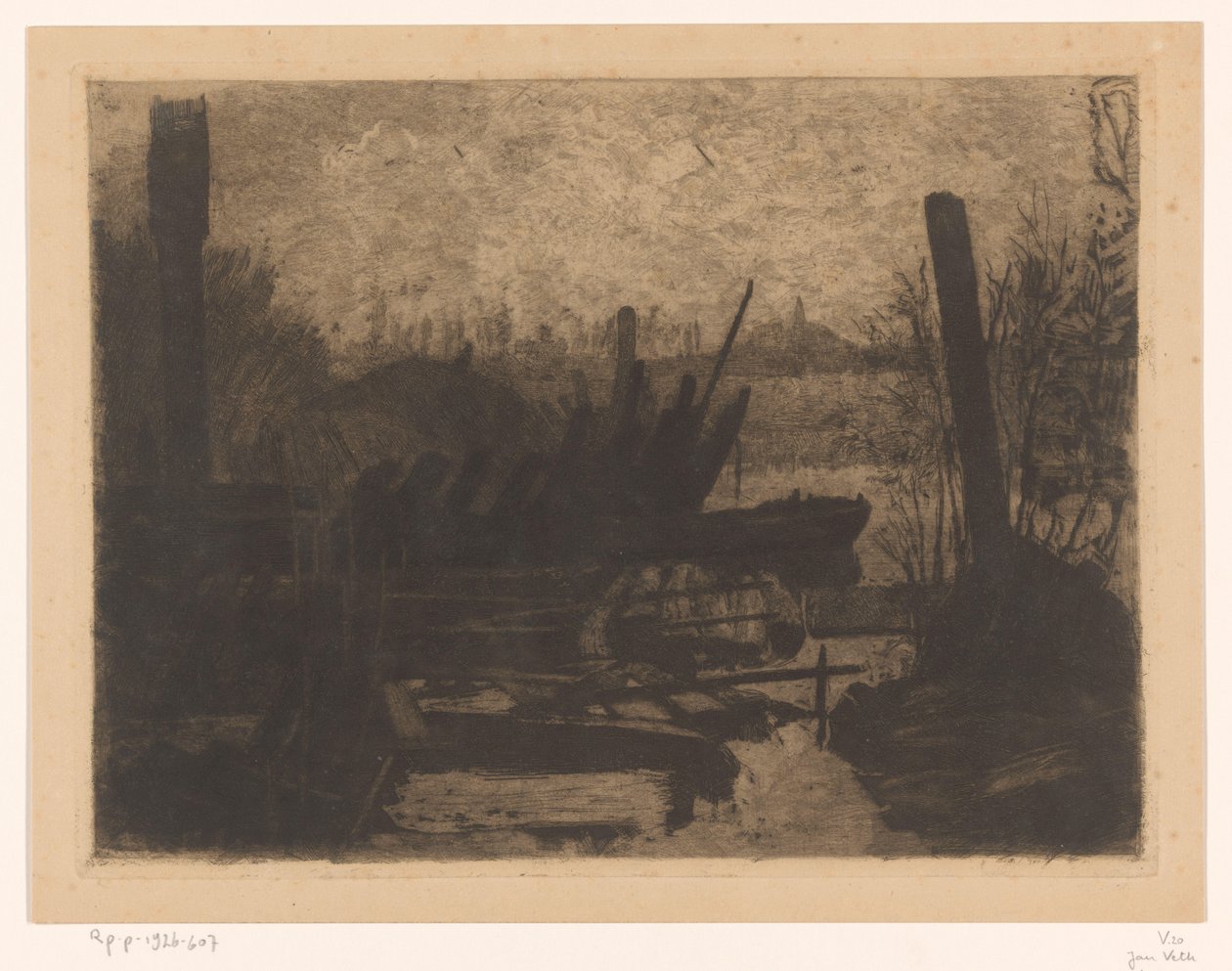 Naufragios en un paisaje de pólder de Jan Veth