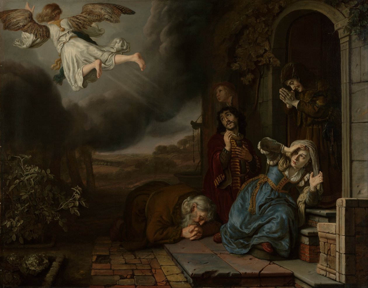 El ángel se despide de Tobit y su familia de Jan Victors