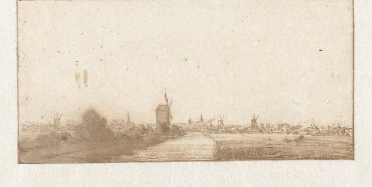 Vista de una ciudad (Leiden ?) de Jan Vincentsz. van der Vinne (possibly)