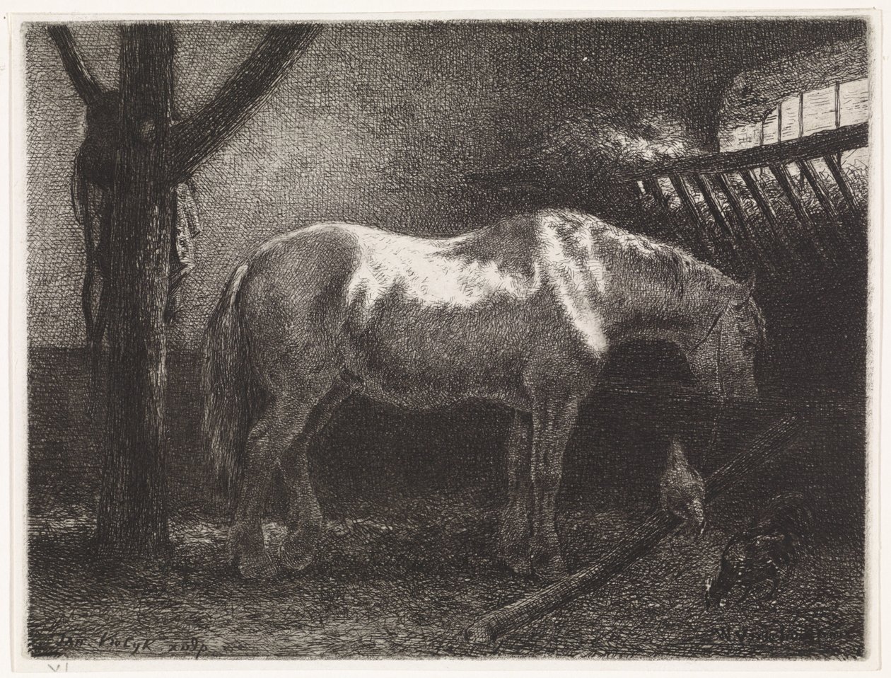 Caballo en establo de Johannes Martinus Vrolijk