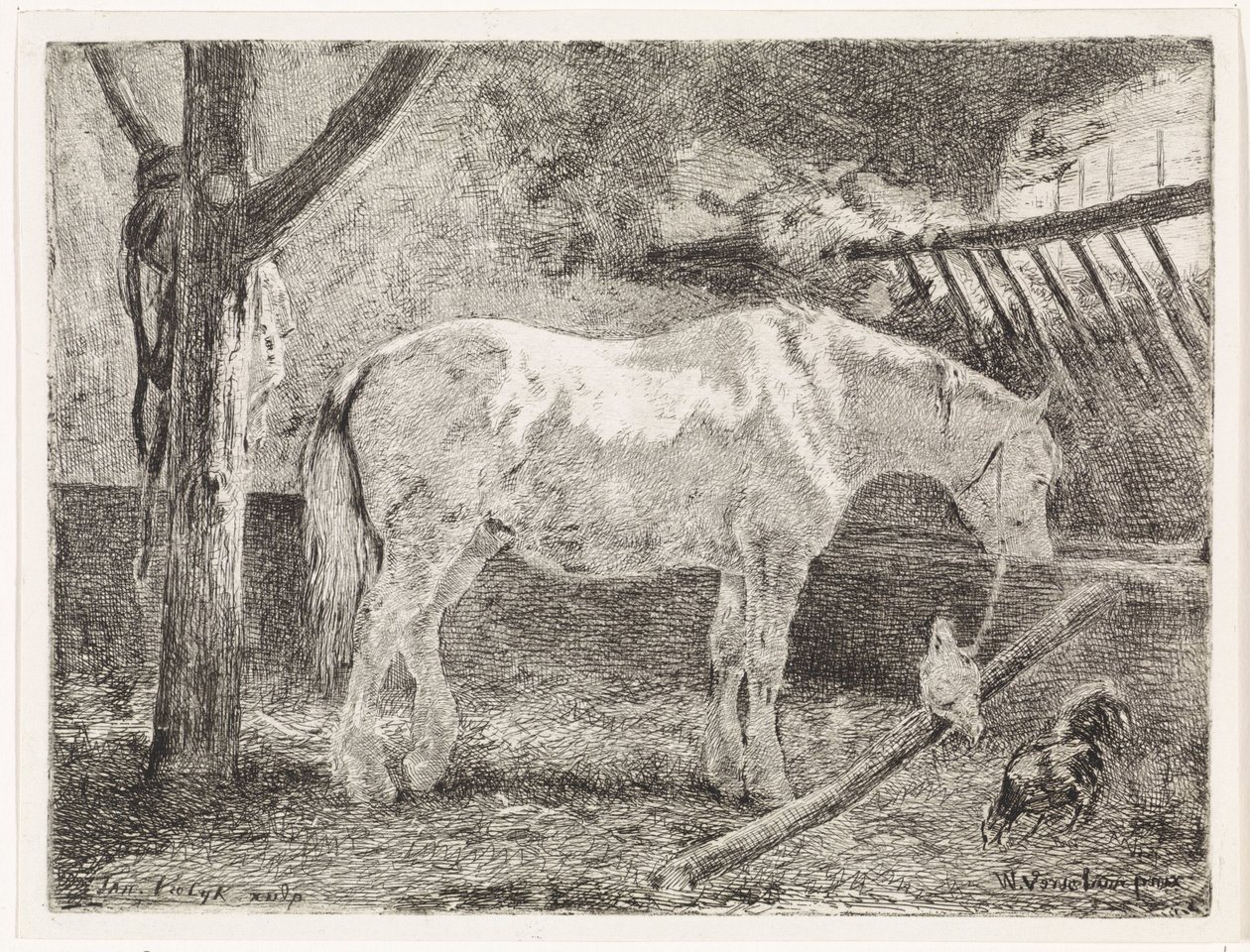 Caballo en establo de Johannes Martinus Vrolijk